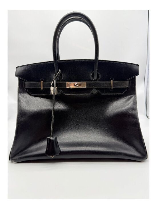 Hermes Handbags - Hermes Birkin 35 Retourne Noir Box Calf